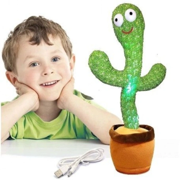 Chigy Wooh Talking, Singing & Dancing Cactus Toy for Baby - 13.78 inches x 4.72 inches, Green